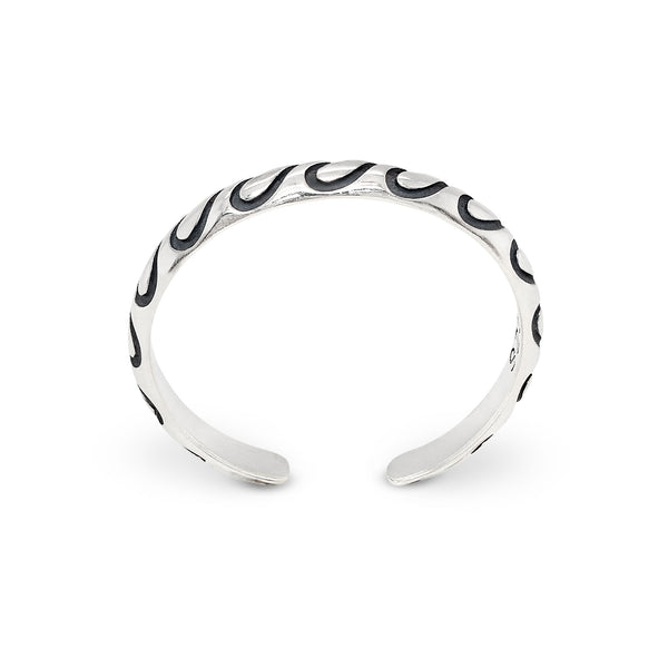 Wave Small Rounded Solid Band Sterling Silver 925 Toe Ring