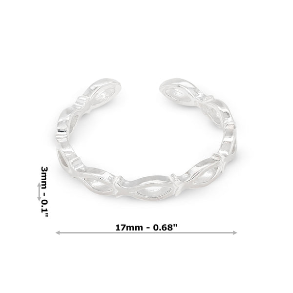 Fish Cut Out Sterling Silver 925 Toe Ring