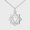solar plexus chakra mandala silver pendant and 500mm adjustable chain necklace 360° movie