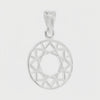 Octagon Eight Point Star Circular Cutout Sterling Silver 925 Pendant 360° Movie
