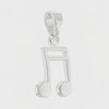 Two Quaver Music Note Sterling Silver 925 Pendant 360° Movie