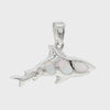 Shark Mother of Pearl Solid Sterling Silver 925 Pendant 360° Video
