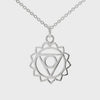 throat chakra mandala silver pendant and 500mm adjustable chain necklace 360° movie