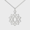 heart chakra mandala silver pendant and 500mm adjustable chain necklace 360° movie