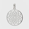Open Lotus Flower Circular Mandala Sterling Silver 925 Pendant 360° Movie