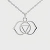 third eye chakra mandala silver pendant and 500mm adjustable chain necklace 360° movie