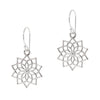 925 sterling silver open lotus flower hook earrings