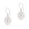 925 sterling silver open lotus flower hook earrings