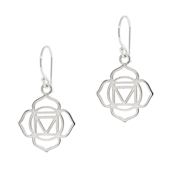 925 sterling silver root chakra hook earrings