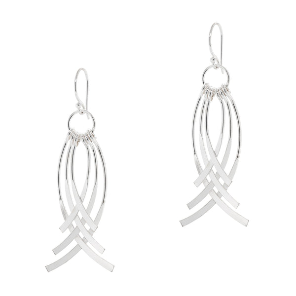 925 sterling silver curved chandelier hook earrings