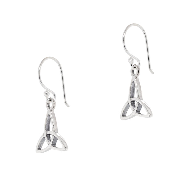 925 sterling silver triquetra trinity hook earrings