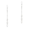 925 sterling silver chained marquise hook earrings