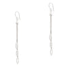 925 sterling silver chained marquise hook earrings