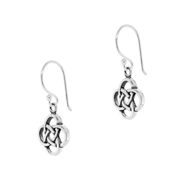 925 sterling silver celtic shield knot hook earrings