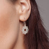 925 sterling silver star burst hook earrings