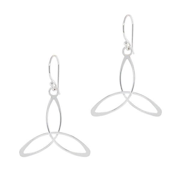 925 sterling silver triquetra trinity hook earrings