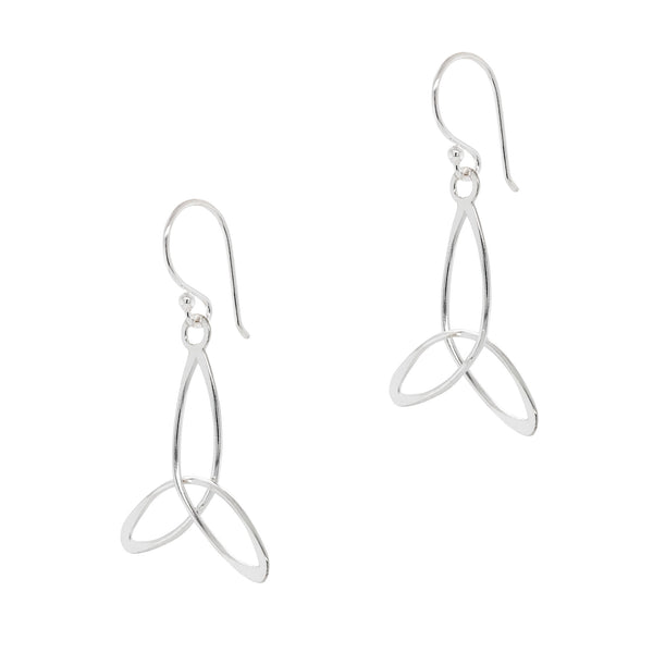 925 sterling silver triquetra trinity hook earrings