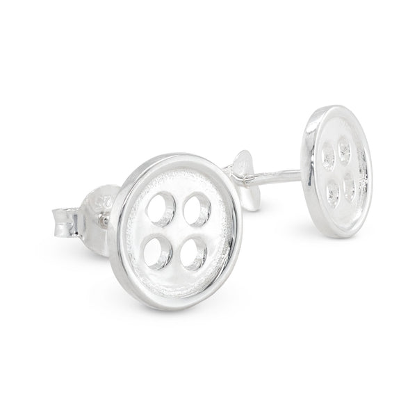925 sterling silver button stud earrings