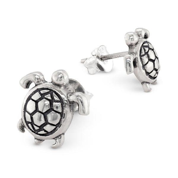 925 sterling silver sea turtle stud earrings