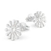925 sterling silver snowflake splat stud earrings