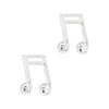 925 sterling silver two quaver music note stud earrings