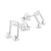 925 sterling silver two quaver music note stud earrings