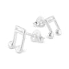 925 sterling silver two quaver music note stud earrings