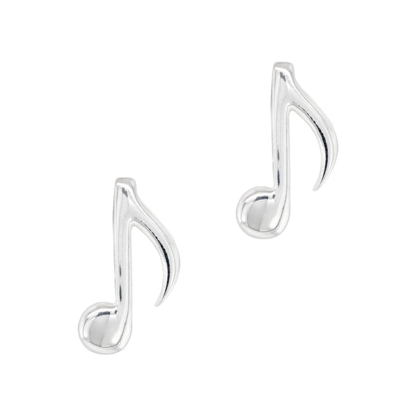 925 sterling silver quaver music note stud earrings