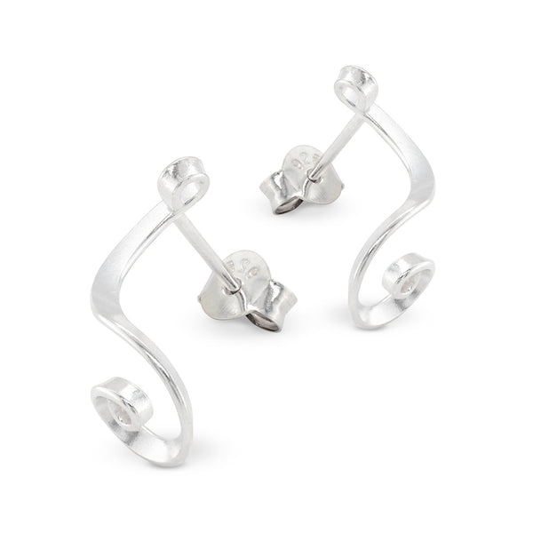 925 sterling silver ribbon stud earrings