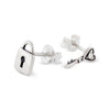 925 sterling silver lock heart key stud earrings