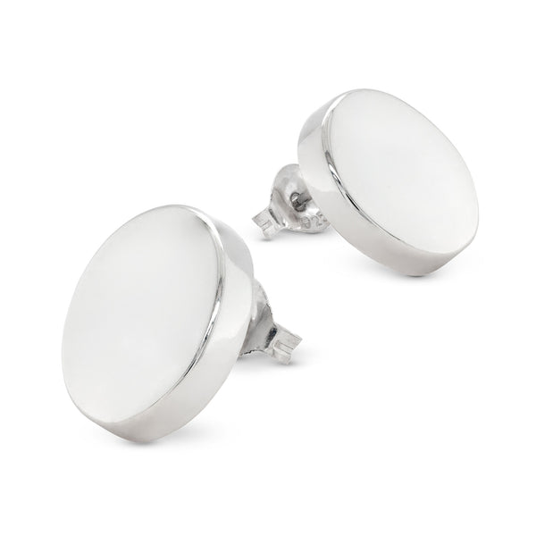 925 sterling silver oval shape stud earrings