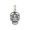 925 sterling silver sugar skull flower eyes pendant