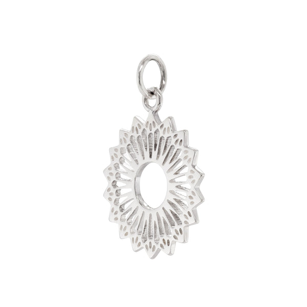 925 sterling silver flower mandala pendant