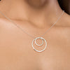 925 sterling silver double hoop pendant